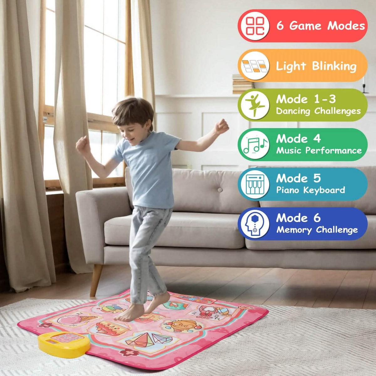 Kids Electronic Music Dance Pad with 6 Modes Toys & Games - Tophatter Daily Deals