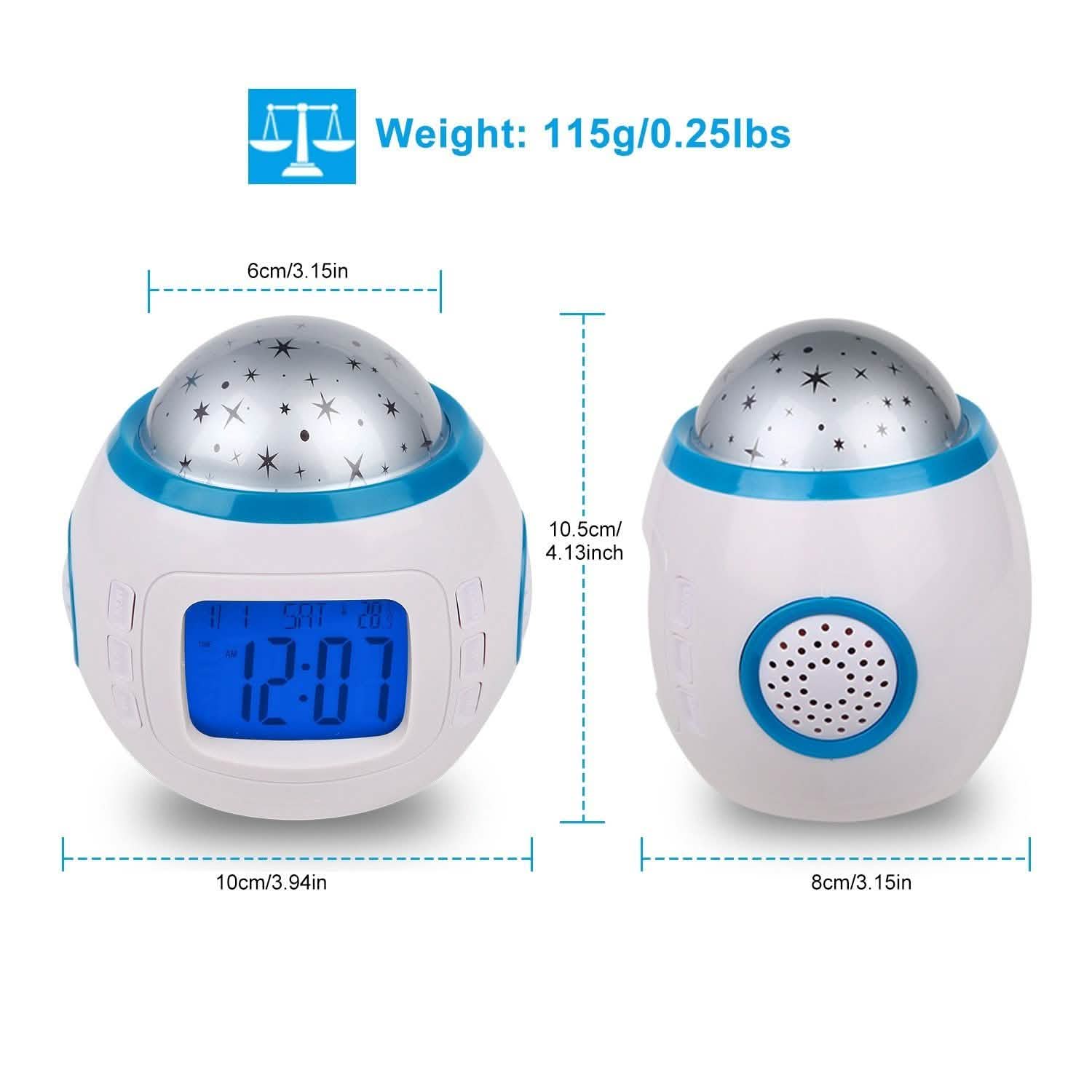 Kids Music Star Sky LED Projection Lamp Digital Alarm Clock Indoor Lighting - Tophatter Daily Deals
