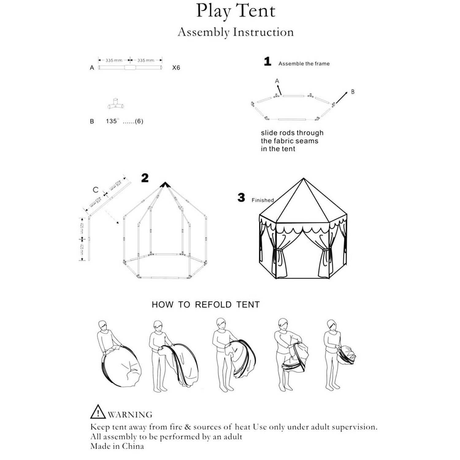 Kids Play Tent Princess for Girls Toys & Games - Tophatter Daily Deals