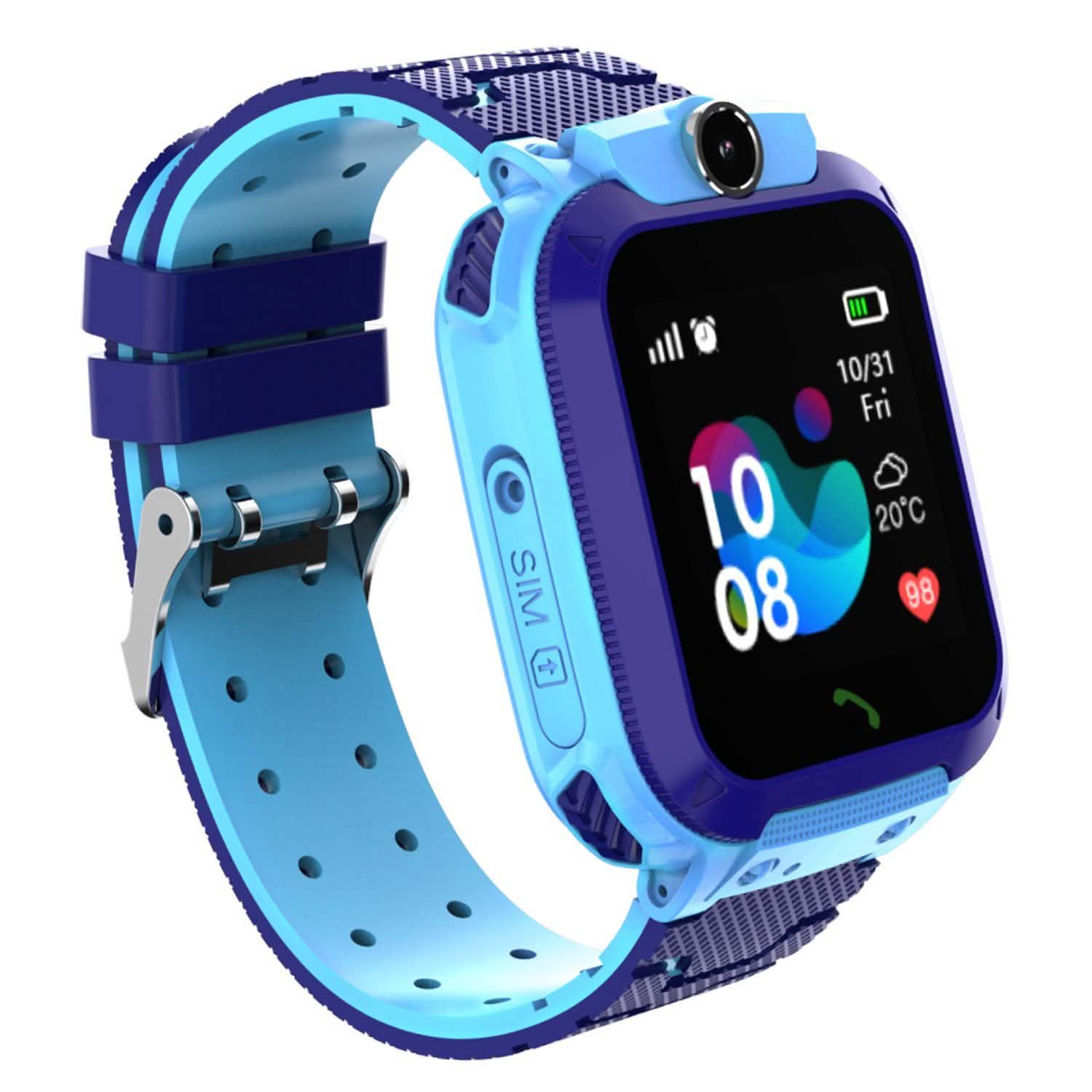 Kid's Smartwatch GPS Tracker Blue Smart Watches - Tophatter Daily Deals