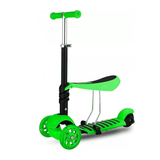 Kids Scooter 3 Wheel – 3 in 1 Height Adjustable Toddler Scooter with Removeable Seat for Boys & Girls Green Sports Toys - Tophatter Daily Deals