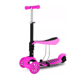 Kids Scooter 3 Wheel – 3 in 1 Height Adjustable Toddler Scooter with Removeable Seat for Boys & Girls Pink Sports Toys - Tophatter Daily Deals