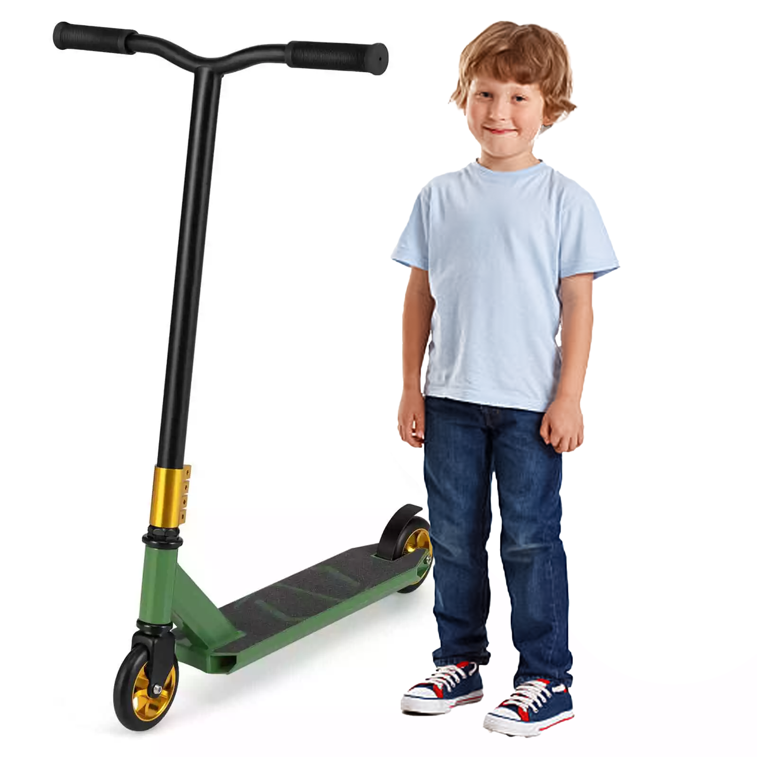 Kids Stunt Scooter – Lightweight Trick Scooter with Durable Deck & 2 PU Wheel Outdoor Recreation - Tophatter Daily Deals