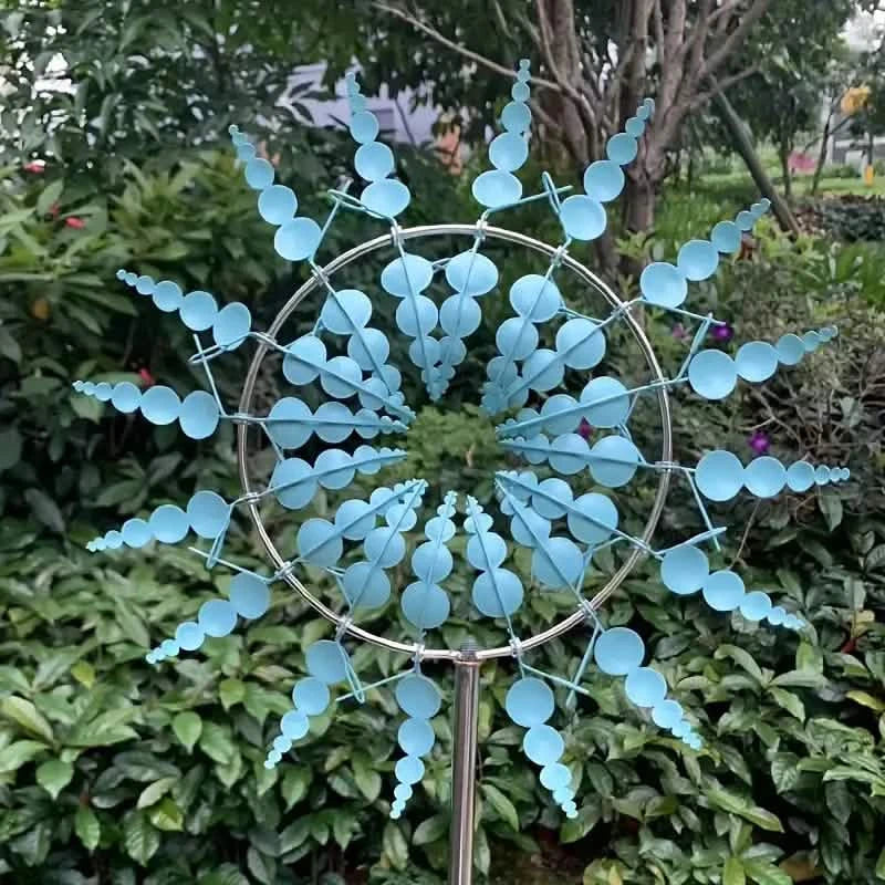 Kinetic Wind Sculptures & Spinners 3D Wind Spinner Wind Powered Wind Art Blue Garden & Patio - Tophatter Daily Deals