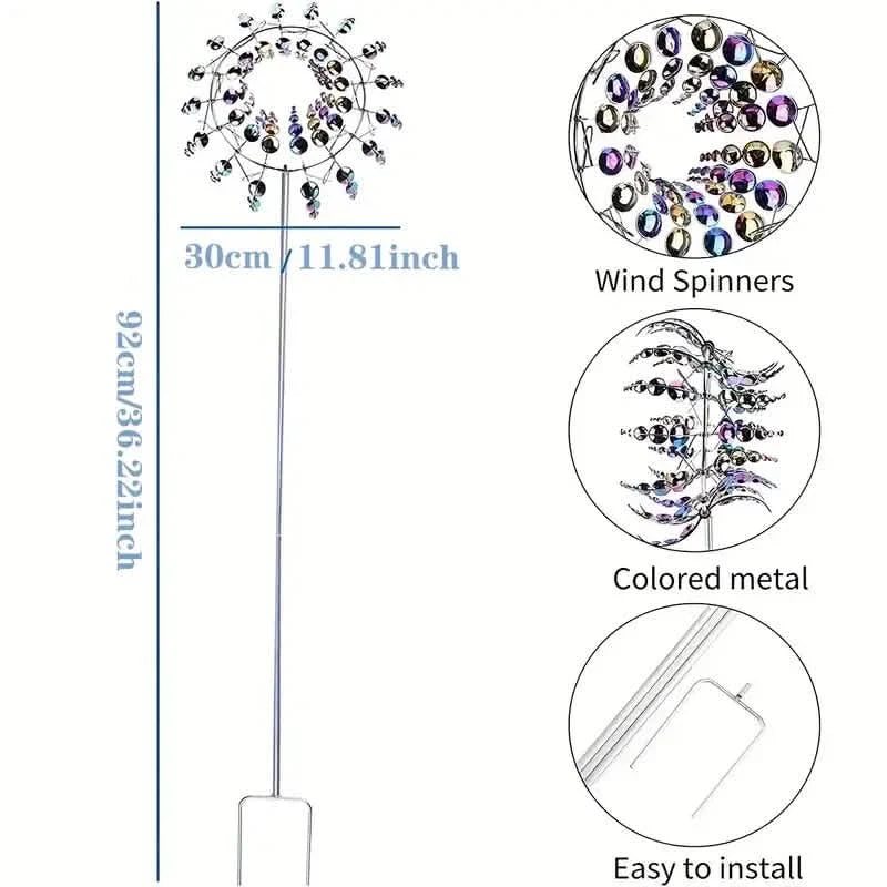 Kinetic Wind Sculptures & Spinners 3D Wind Spinner Wind Powered Wind Art Garden & Patio - Tophatter Daily Deals