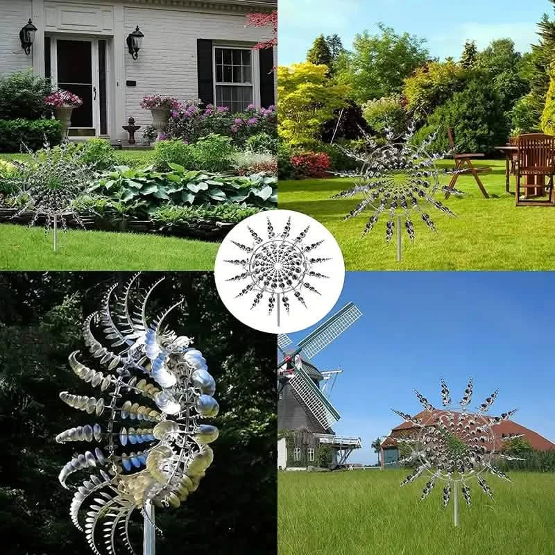 Kinetic Wind Sculptures & Spinners 3D Wind Spinner Wind Powered Wind Art Garden & Patio - Tophatter Daily Deals