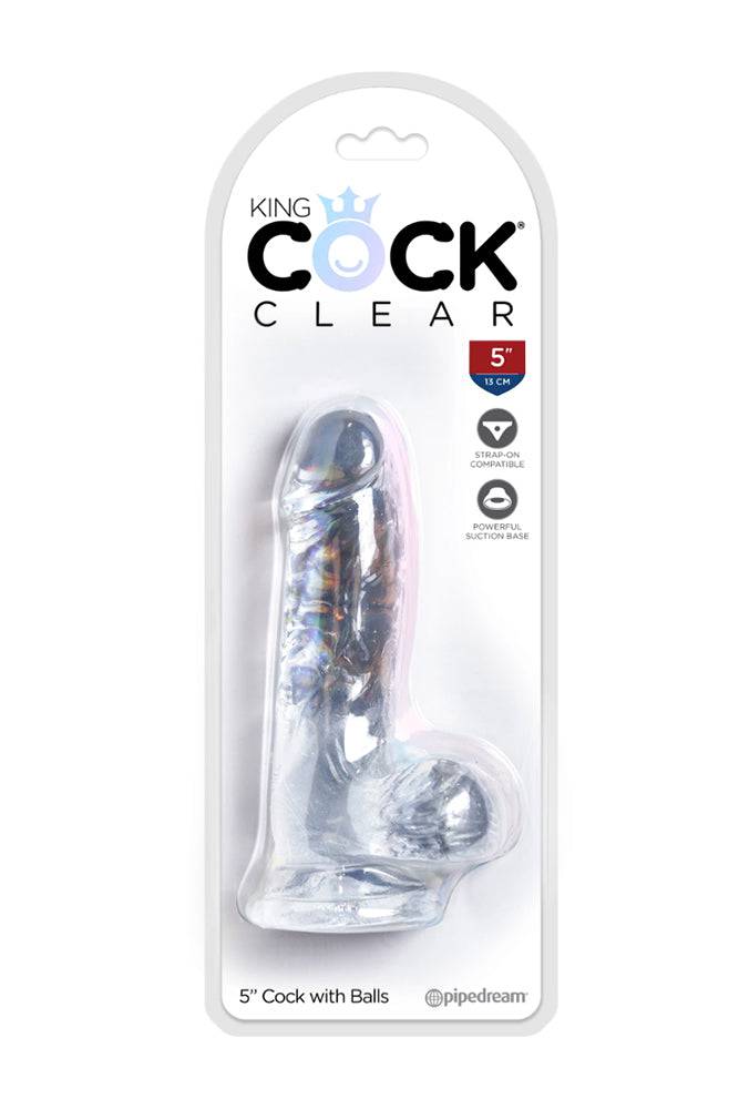 Pipedream - King Cock - Realistic Dildo with Balls - 5 inch - Clear Sex Toy - Tophatter Daily Deals