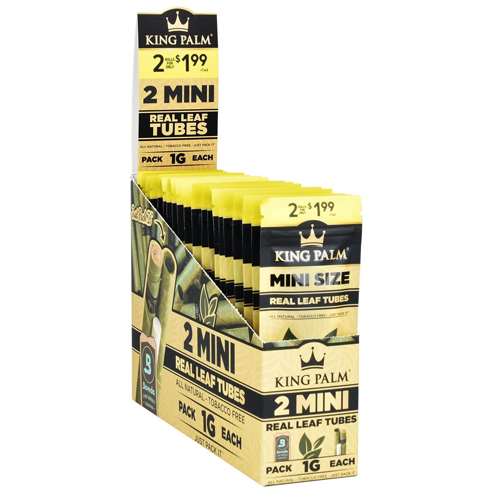 King Palm Leaf Rolls | Mini 2 Pack Full Box Natural Blunt Wraps & Leaf Rolls - Tophatter Daily Deals