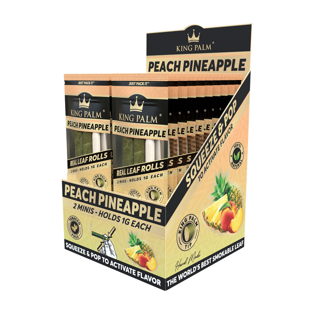 King Palm Leaf Rolls | Mini 2 Pack Full Box Peach Pineapple Blunt Wraps & Leaf Rolls - Tophatter Daily Deals