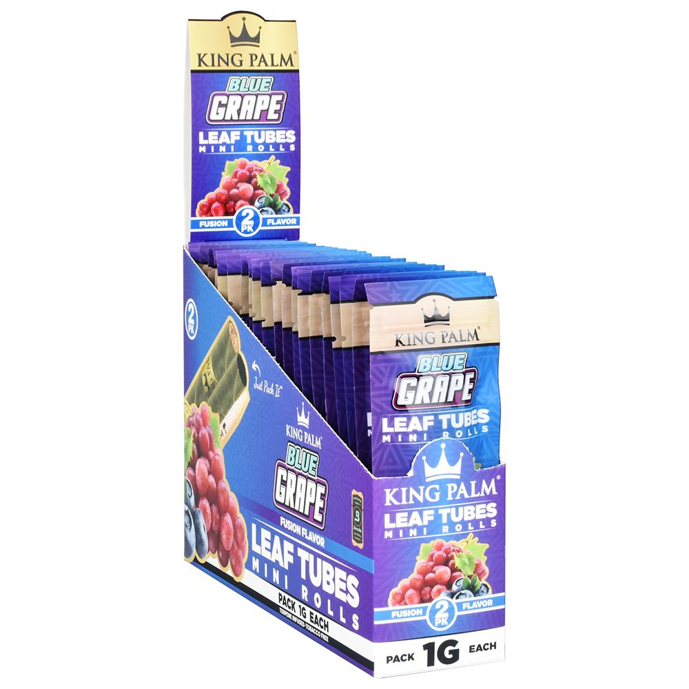 King Palm Leaf Rolls | Mini 2 Pack Full Box Blue Grape Blunt Wraps & Leaf Rolls - Tophatter Daily Deals