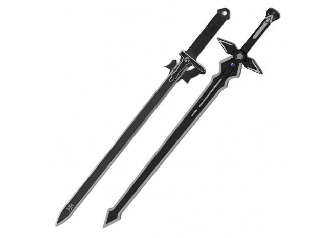 Kiritos Dark Replulser Elucidator Back Sheath Sword Set swords - Tophatter Daily Deals