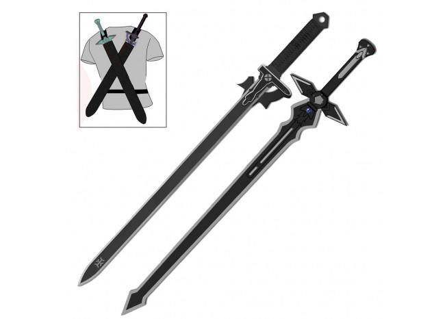Kiritos Dark Replulser Elucidator Back Sheath Sword Set swords - Tophatter Daily Deals