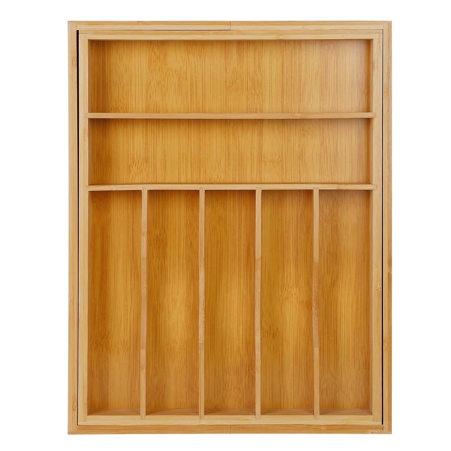 Kitchen Bamboo Expandable Cutlery Utensil Drawer Organizer Kitchen Storage - Tophatter Daily Deals