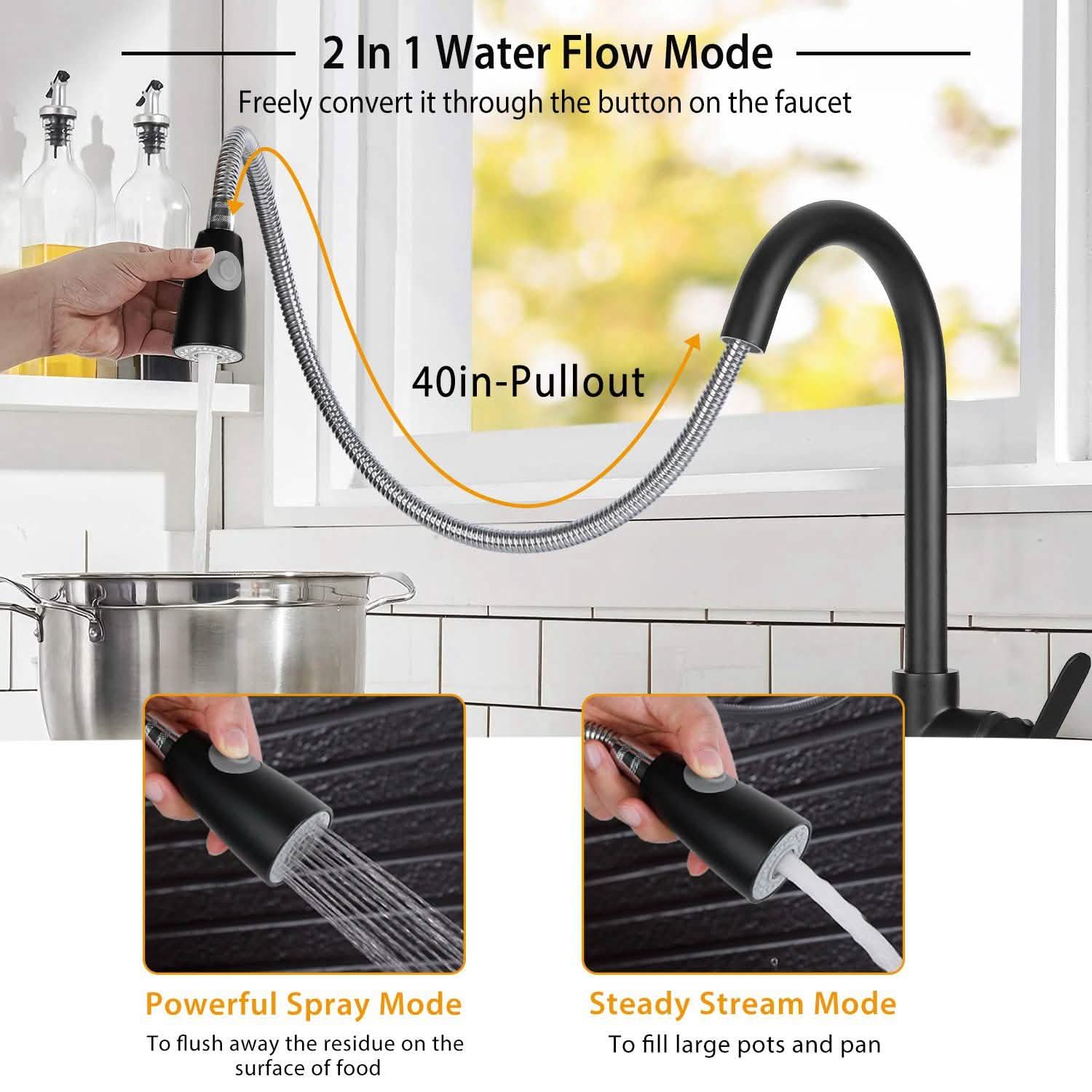 Kitchen Faucet Single Handle with Hot and Cold Control Home Improvement - Tophatter Daily Deals