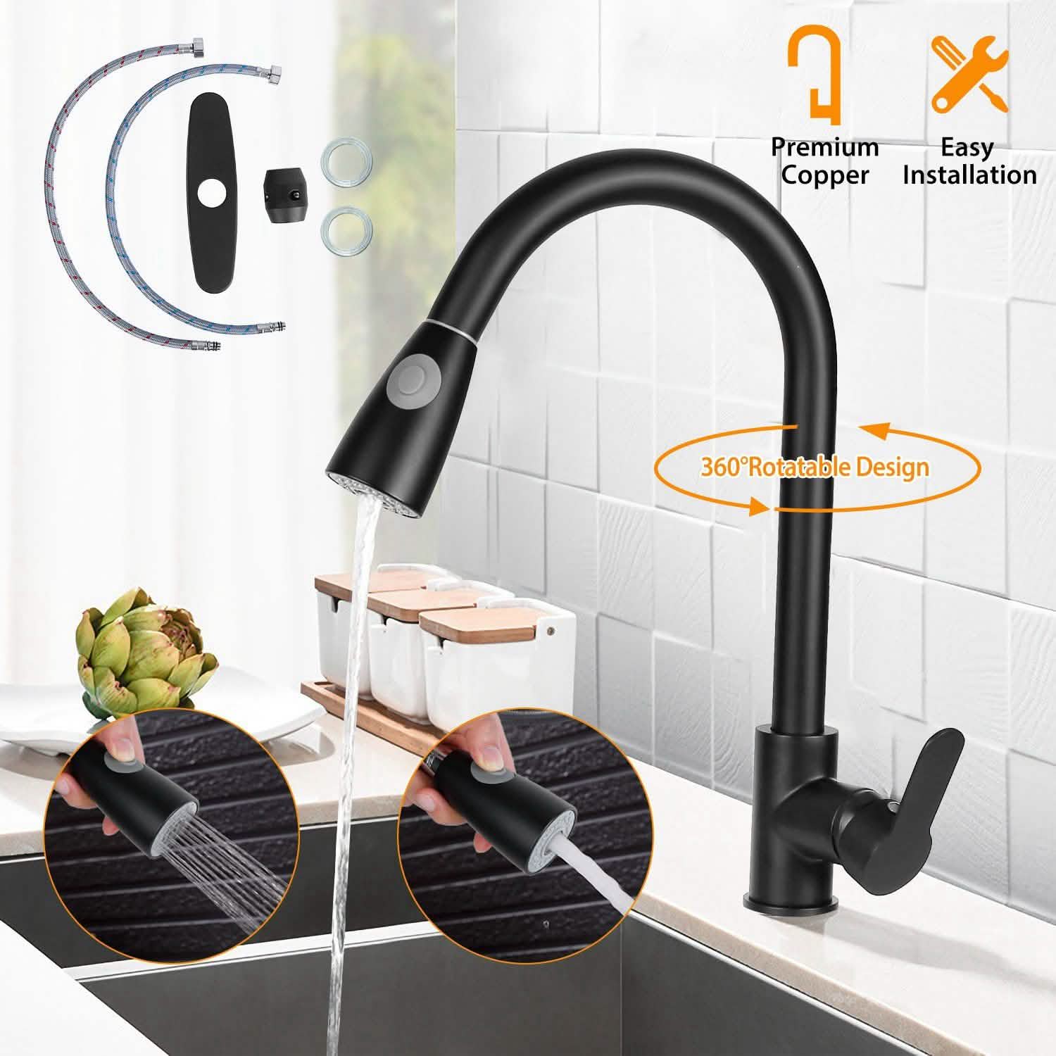 Kitchen Faucet Single Handle with Hot and Cold Control Home Improvement - Tophatter Daily Deals