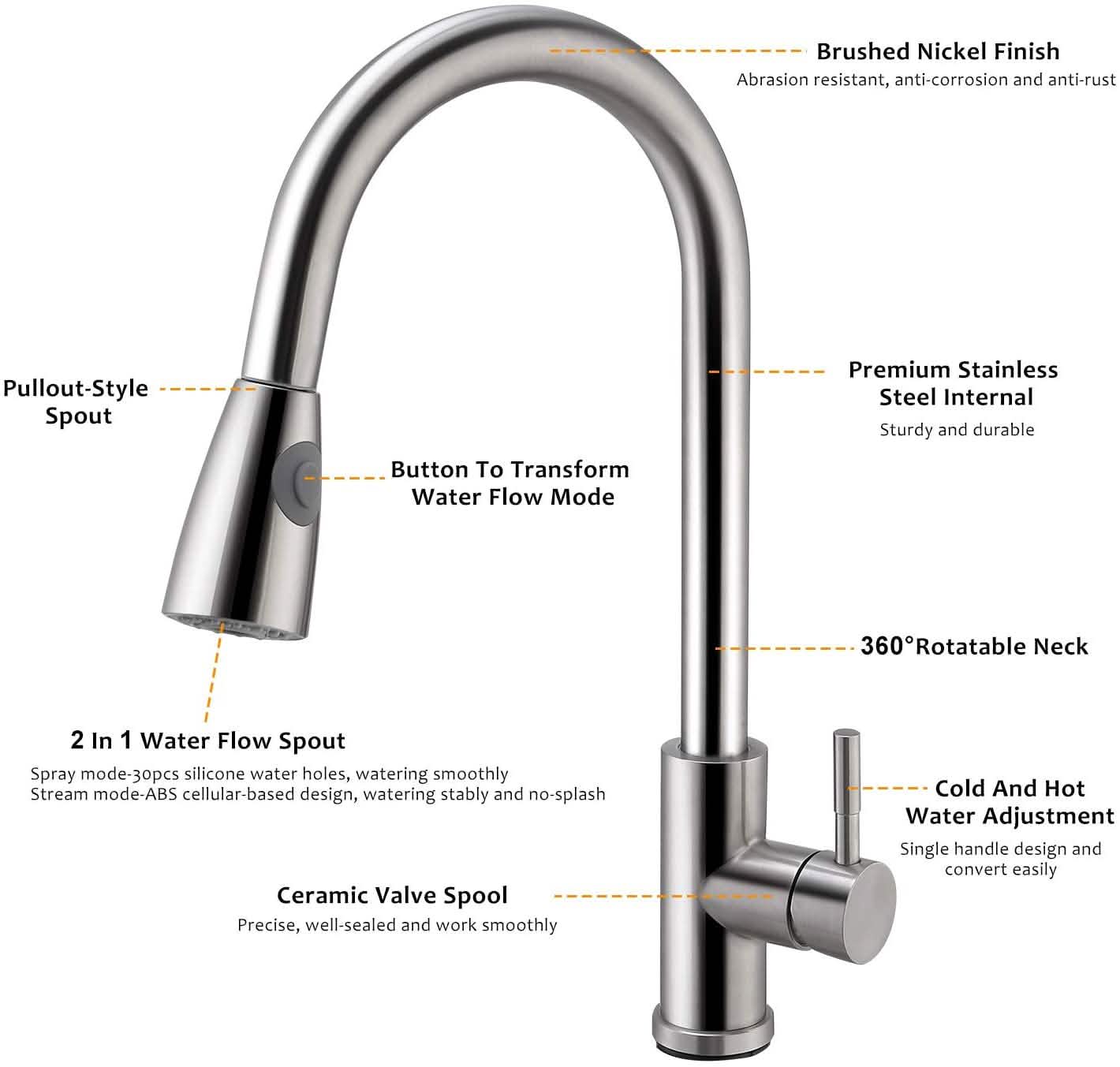 Kitchen Faucets Single Handle Kitchen Home Improvement - Tophatter Daily Deals