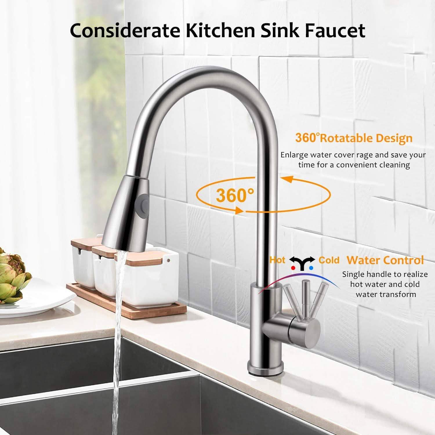 Kitchen Faucets Single Handle Kitchen Home Improvement - Tophatter Daily Deals
