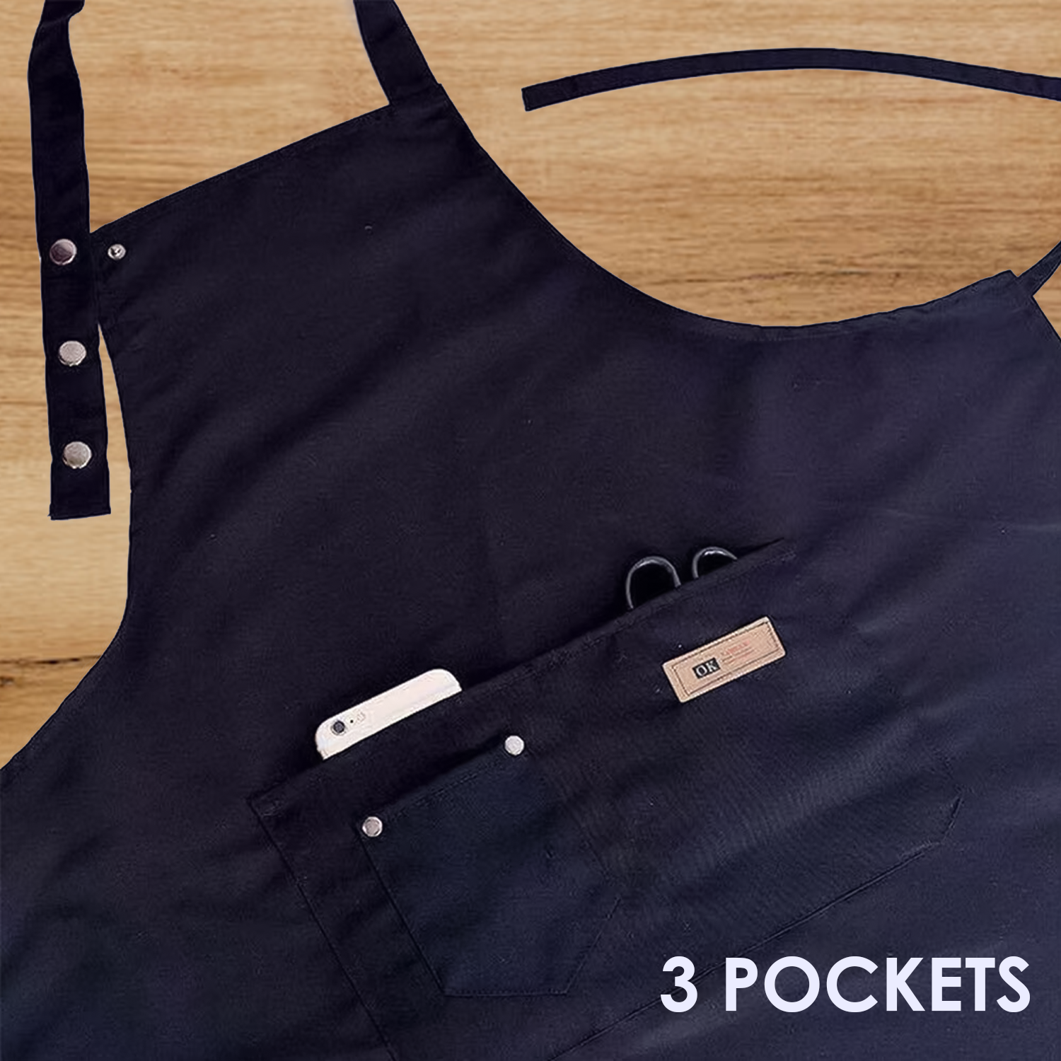 Denim Chef Apron - Canvas Pockets Apron for Kitchen Cooking BBQ Crafts Baking Kitchen - Tophatter Daily Deals