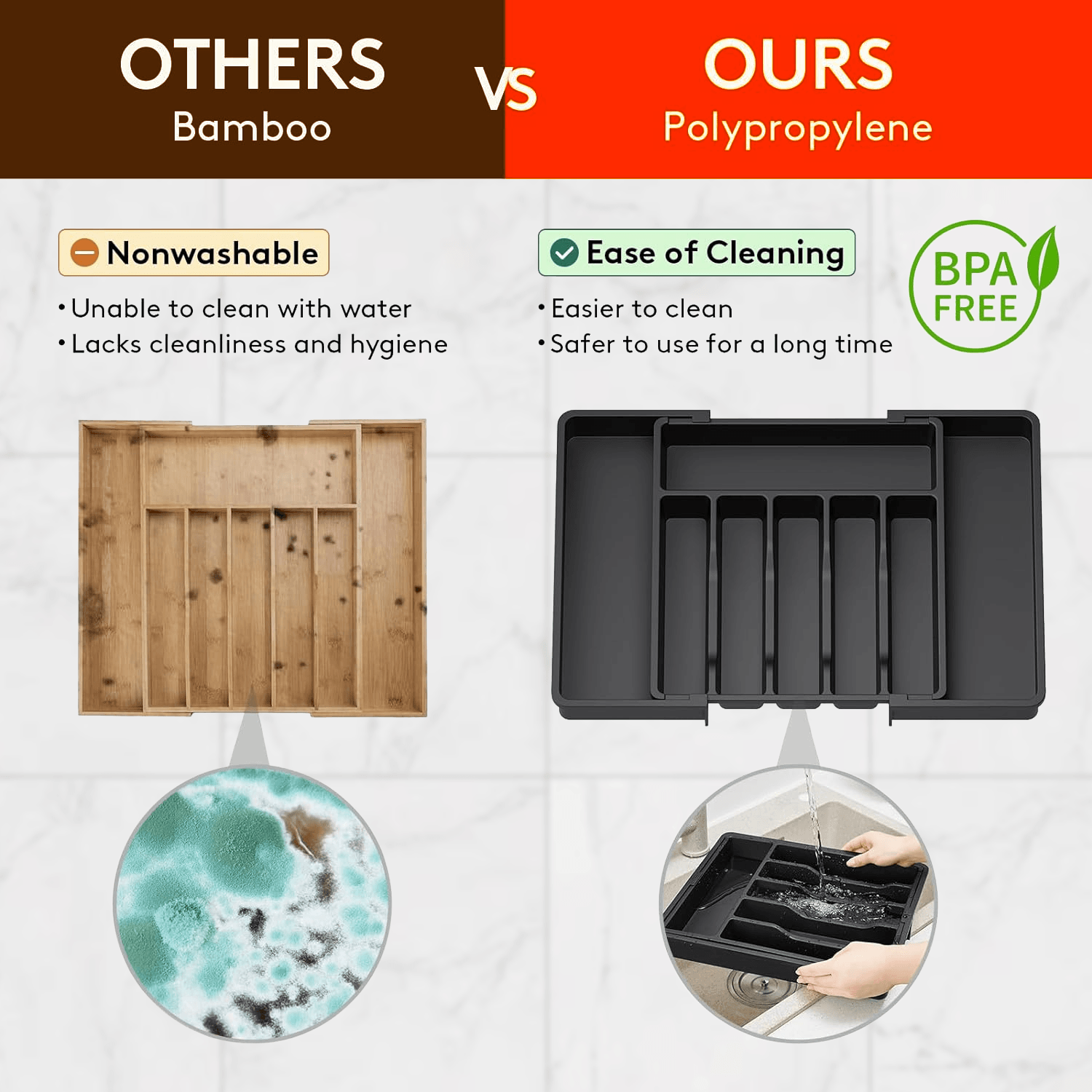 Cutlery Tray For Drawer - Extendable Drawer Organiser Insert For Kitchen Utensils Storage Household - Tophatter Daily Deals