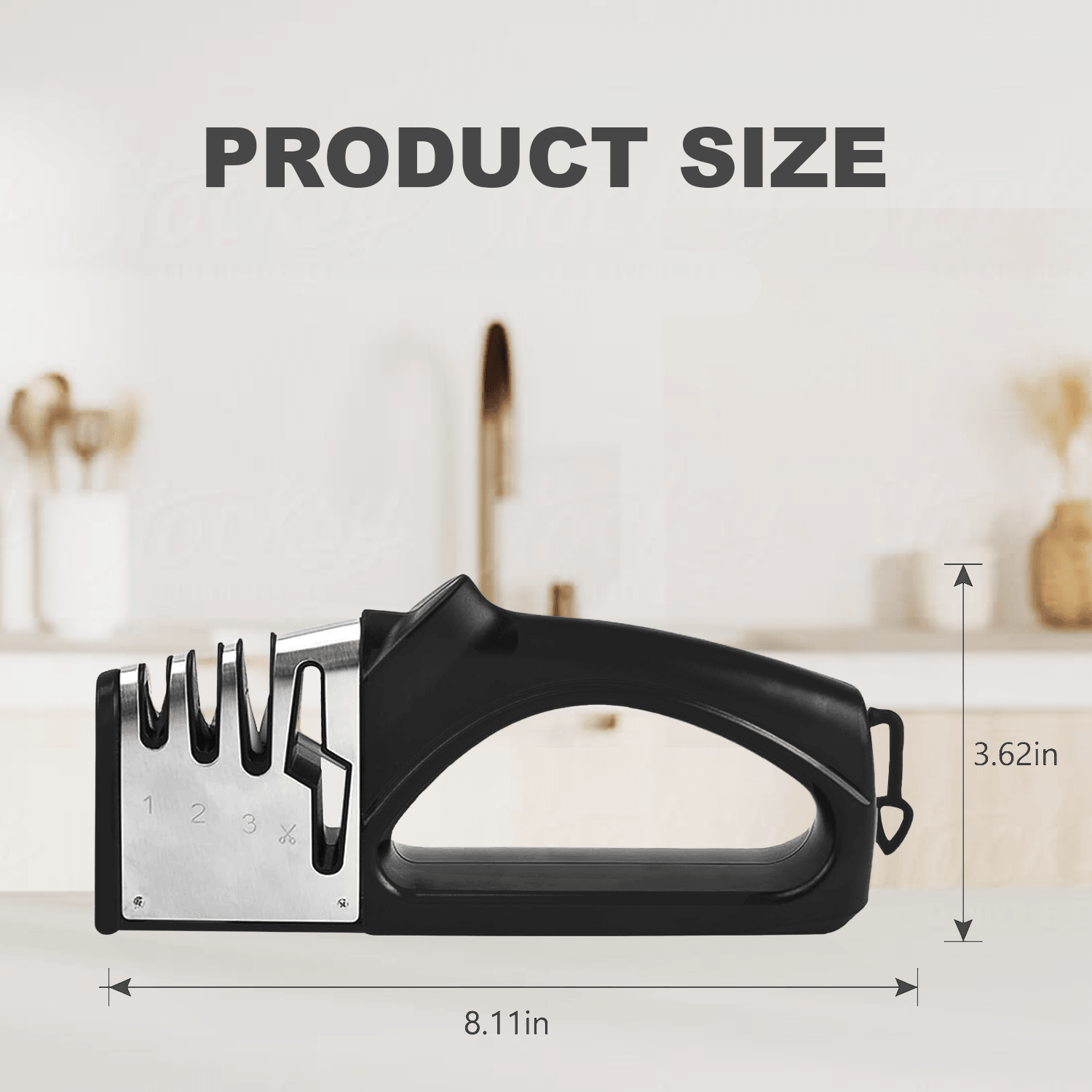 Kitchen Knife Sharpener – 4 in 1 Diamond Knife Grinder for Knives & Scissors | Multi-Tool Sharpener Household - Tophatter Daily Deals