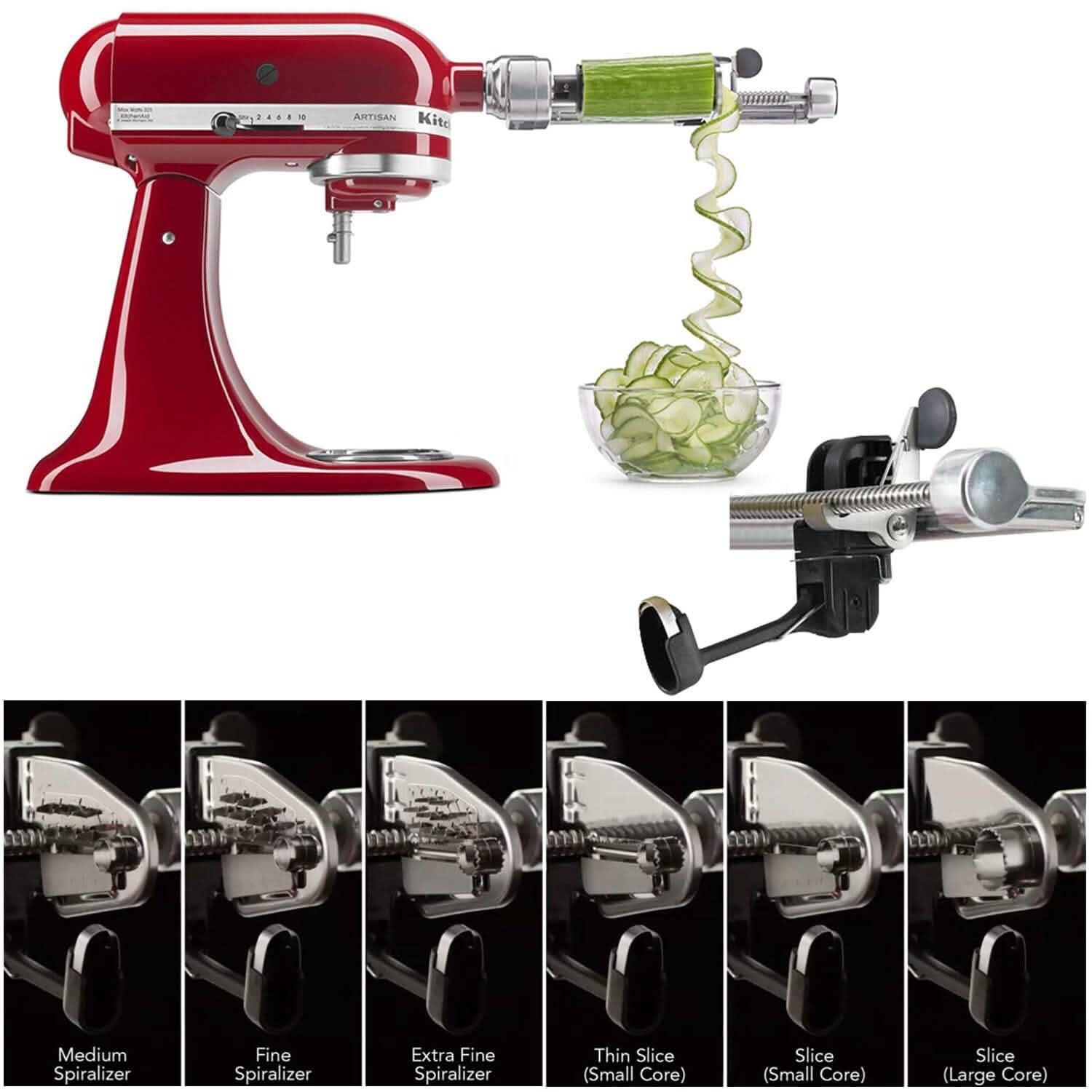 KitchenAid 7 Blade Spiralizer Plus with Peel, Core and Slice Kitchen Appliances - Tophatter Daily Deals