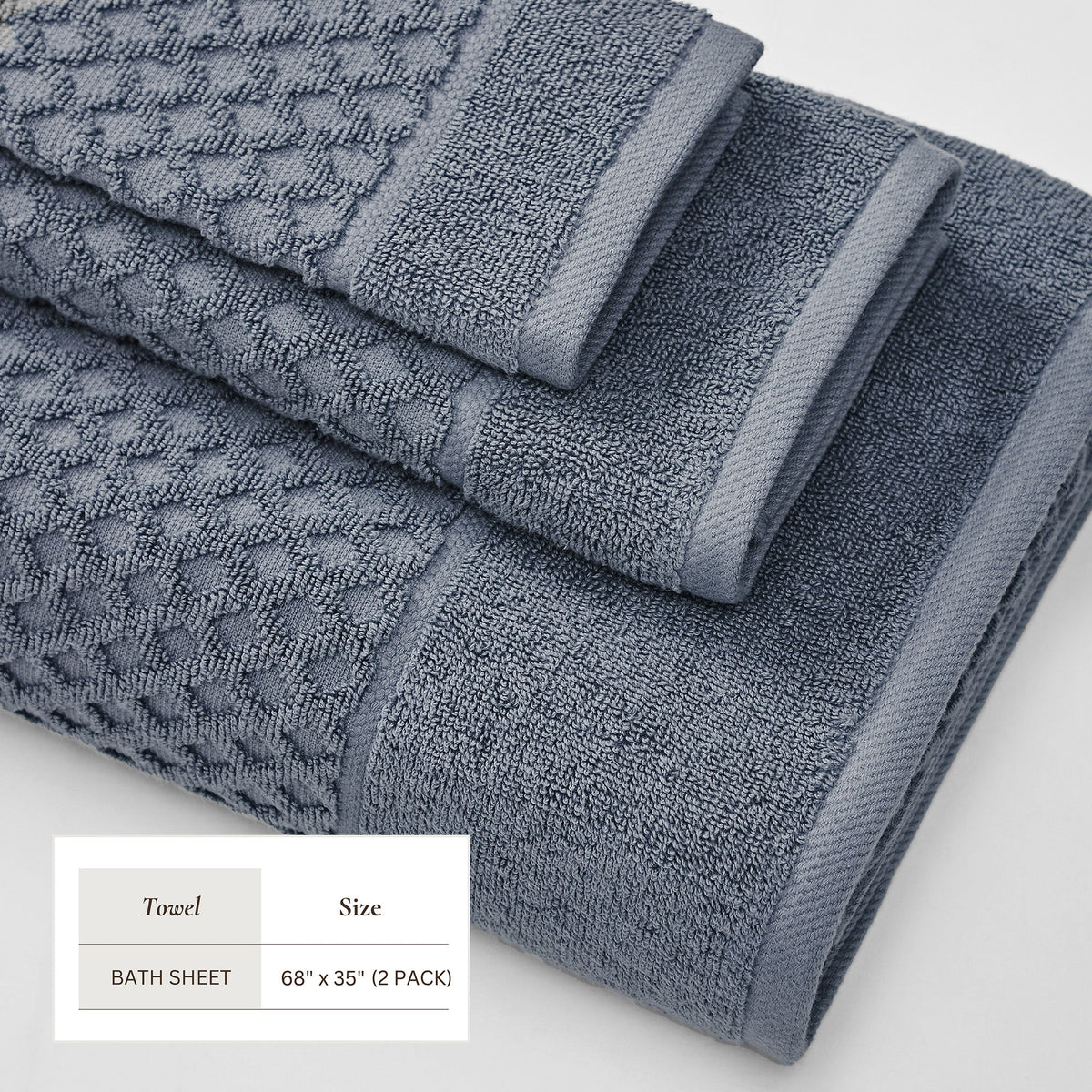 Cotton Diamond Waffle Weave Bath Towel Set - Grayson Collection Bath - Tophatter Daily Deals