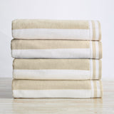 Striped Cabana Beach Towel - Edgartown Collection 4 Pack- 35" x 70" Linen Bath - Tophatter Daily Deals