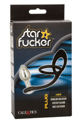Star Fucker Mini Plug Black Silicone Dual Enhancer with Metal Probe and Sparkling Gem Base > Anal Range > Prostate Plugs - Tophatter Daily Deals