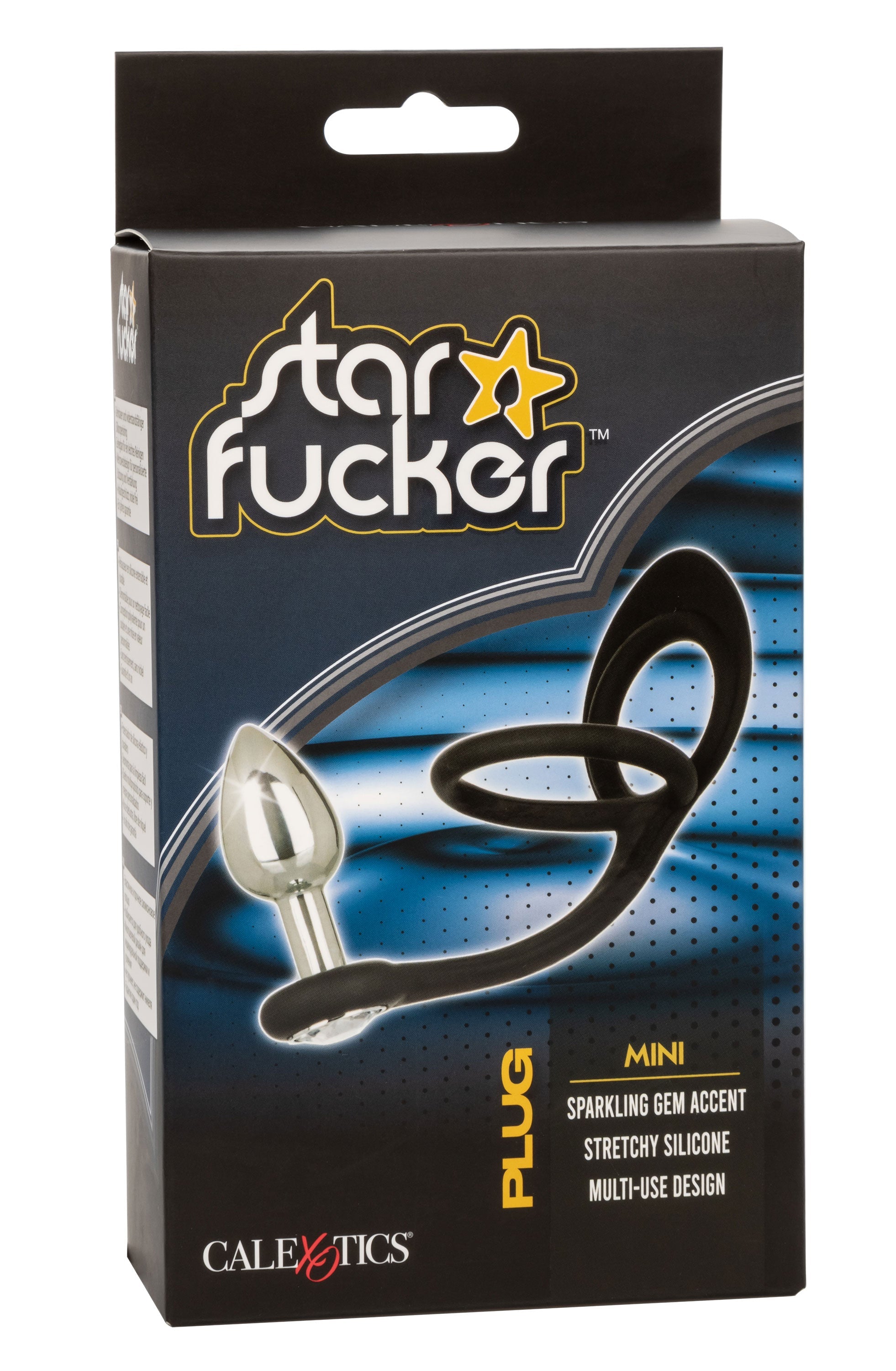 Star Fucker Mini Plug Black Silicone Dual Enhancer with Metal Probe and Sparkling Gem Base > Anal Range > Prostate Plugs - Tophatter Daily Deals
