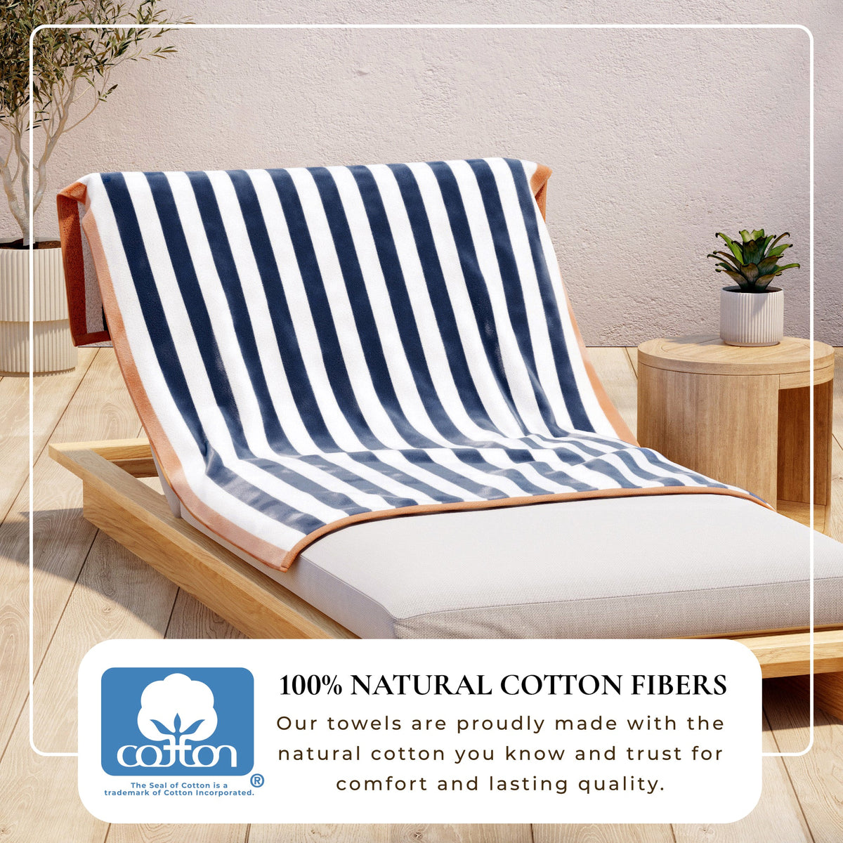Oversized Striped Border Cabana Beach Towel - Santa Cruz Bath - Tophatter Daily Deals