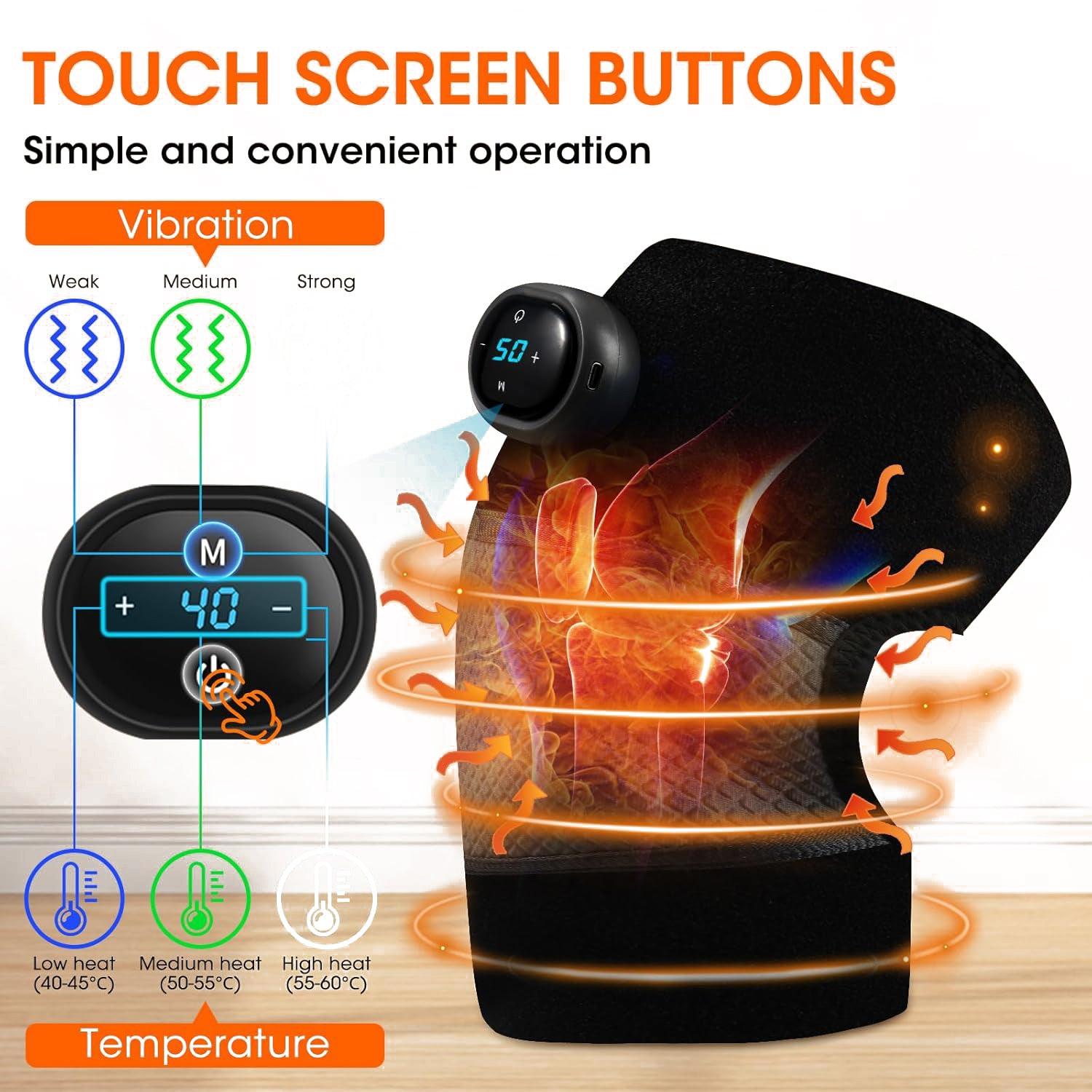 Knee Pain Massager - Knee Joint Massager Heat Physiotherapy Pain Relief Vibration Machine Health Care - Tophatter Daily Deals