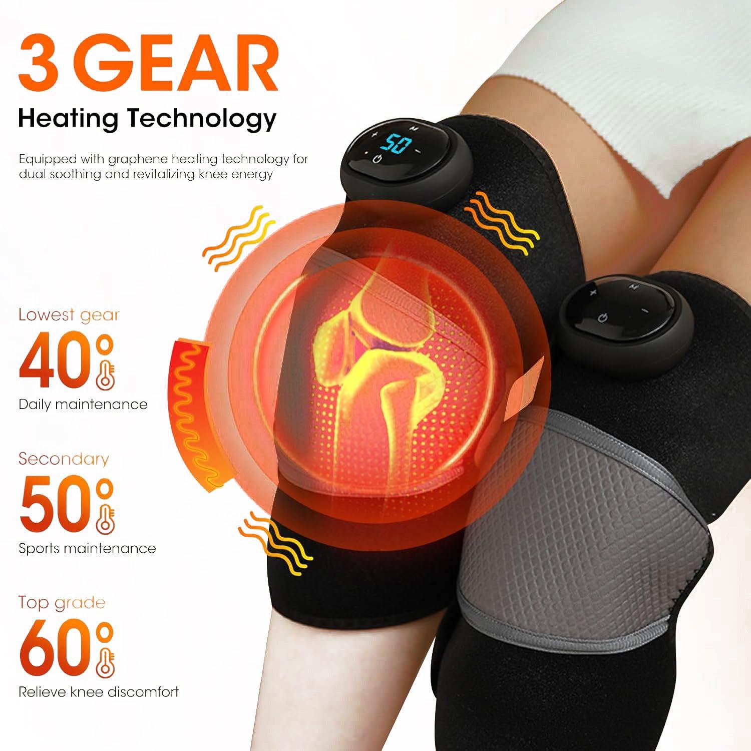 Knee Pain Massager - Knee Joint Massager Heat Physiotherapy Pain Relief Vibration Machine Health Care - Tophatter Daily Deals