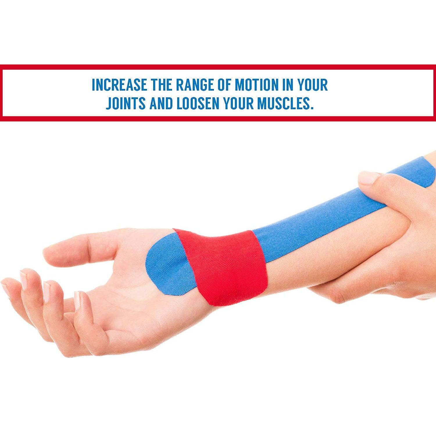 Muscle Kinesiology Tape - Physio Knee Support Recovery Muscle Sports Tape 5m Roll of Elastic Muscle Support Tape for Exercise, Sports & Injury Recovery Health Care - Tophatter Daily Deals