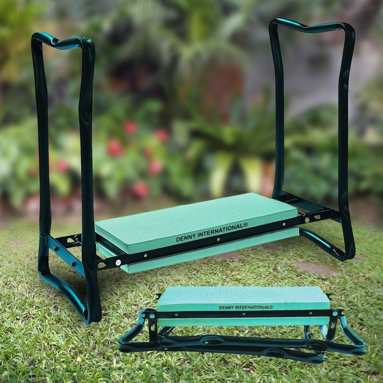 Garden Kneeler Stool - Portable Foldable Foam Padded Garden Kneeler Gardening Knee Pad Metal Outdoor Recreation - Tophatter Daily Deals
