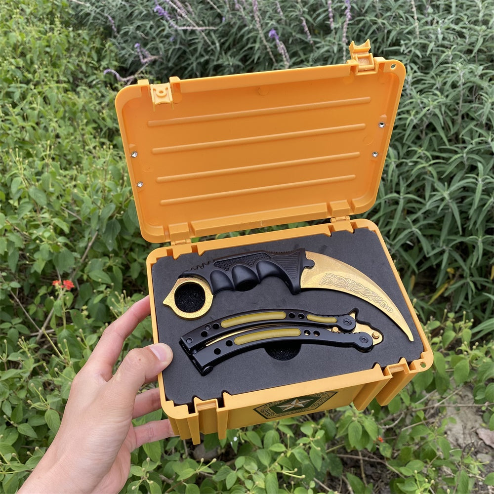 Lore Blunt Blade Karambit Trainer & Balisong Butterfly Knife Trainer 2 in 1 Pack Gift Box - Tophatter Daily Deals