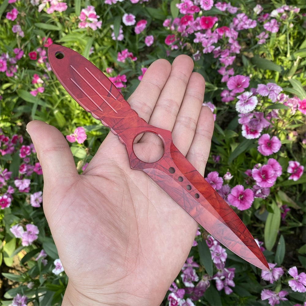Metal Skeleton Knife Stainless Blunt Blade 20cm/7.8'' Crimson Web - Tophatter Daily Deals