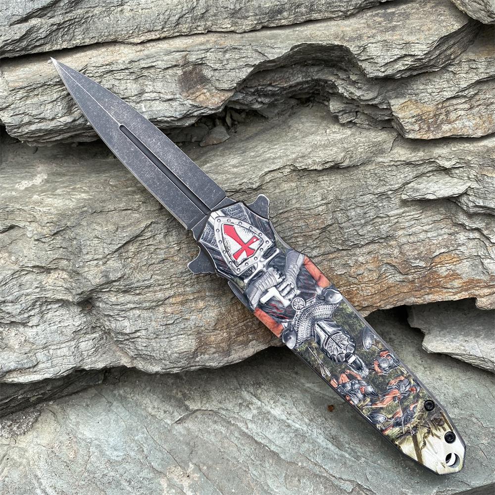 Crusades Knife Knights Templar Folding Knife Colorful - Tophatter Daily Deals