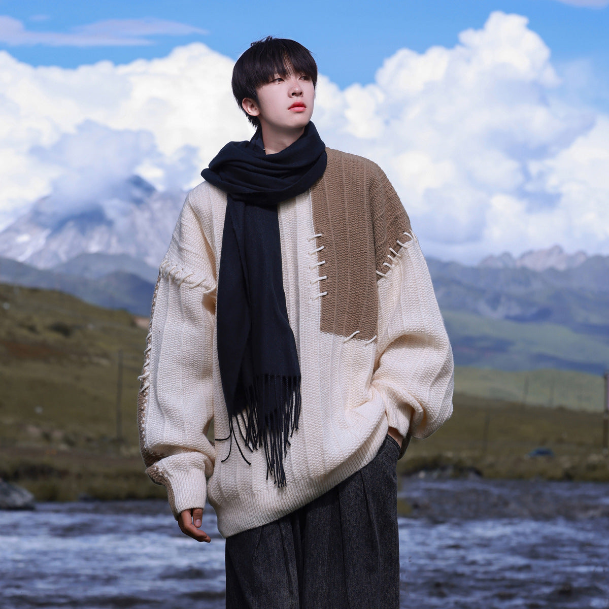 Knitted Sweater Men Pullover Hip Hop Oversize Sweaters Men's Clothing - Tophatter Daily Deals