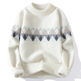 Men Retro Round Neck Pullover Knit Sweater Men's Clothing - Tophatter Daily Deals