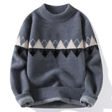 Men Retro Round Neck Pullover Knit Sweater Men's Clothing - Tophatter Daily Deals