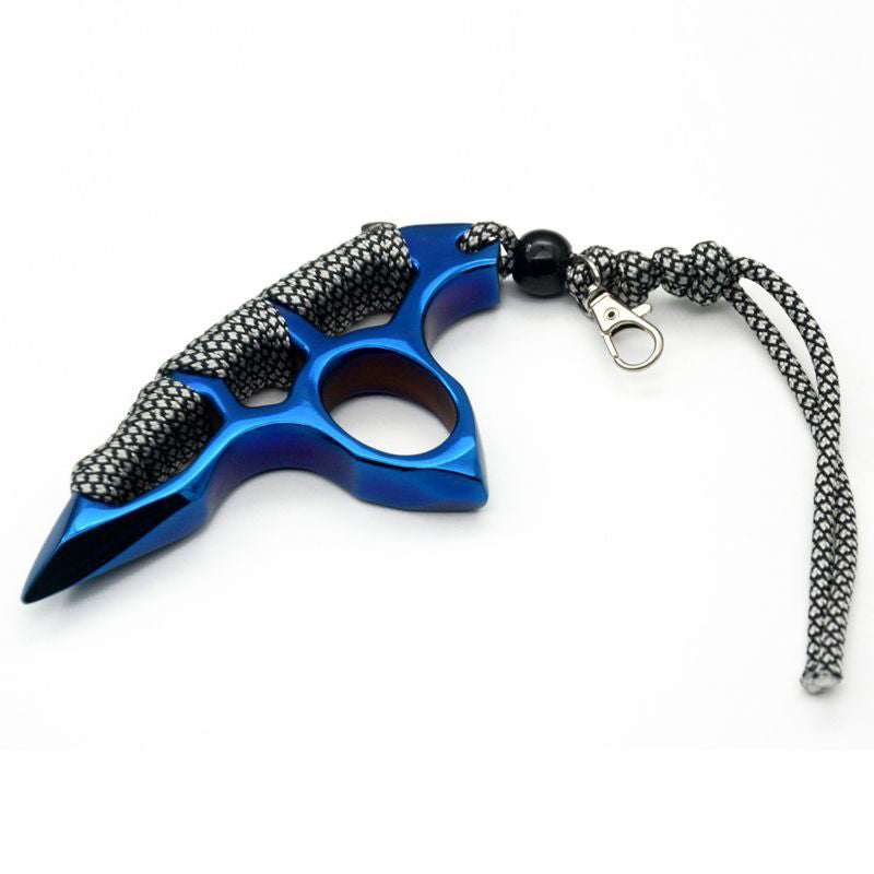 Polycarbon finger tiger self-defense EDC With binding rope Blue - Tophatter Daily Deals