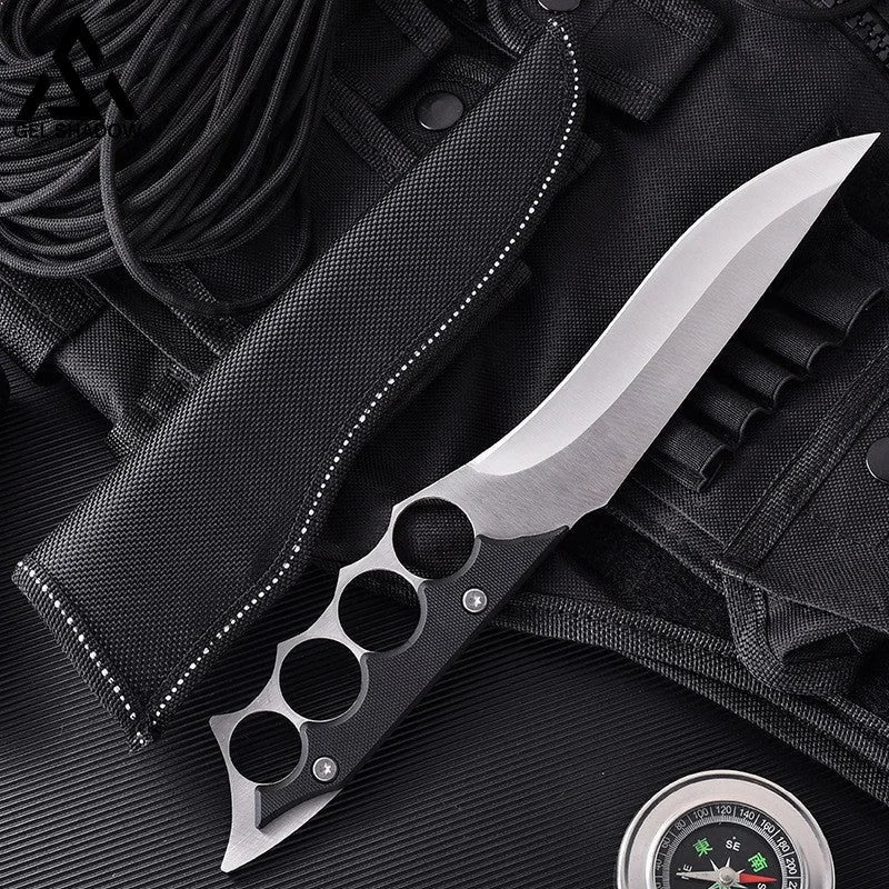 Knuckle Fixed blade Outdoor Survival Tactical Knives-GS119 Silver Pocket Knives - Tophatter Daily Deals
