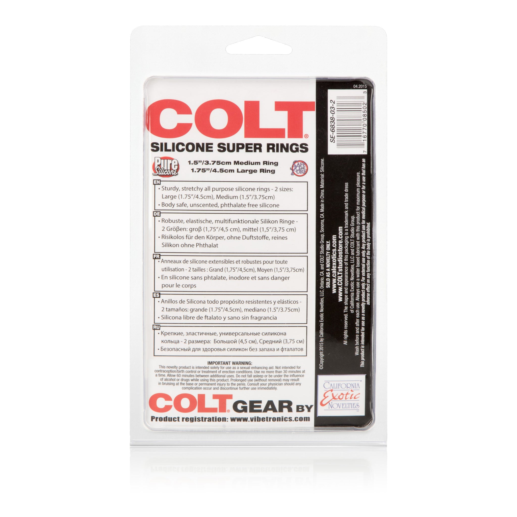 Colt Silicone Super Rings – Durable Stretchy Erection Enhancers Set of Two Rings > Cock Ring > Sets - Tophatter Daily Deals