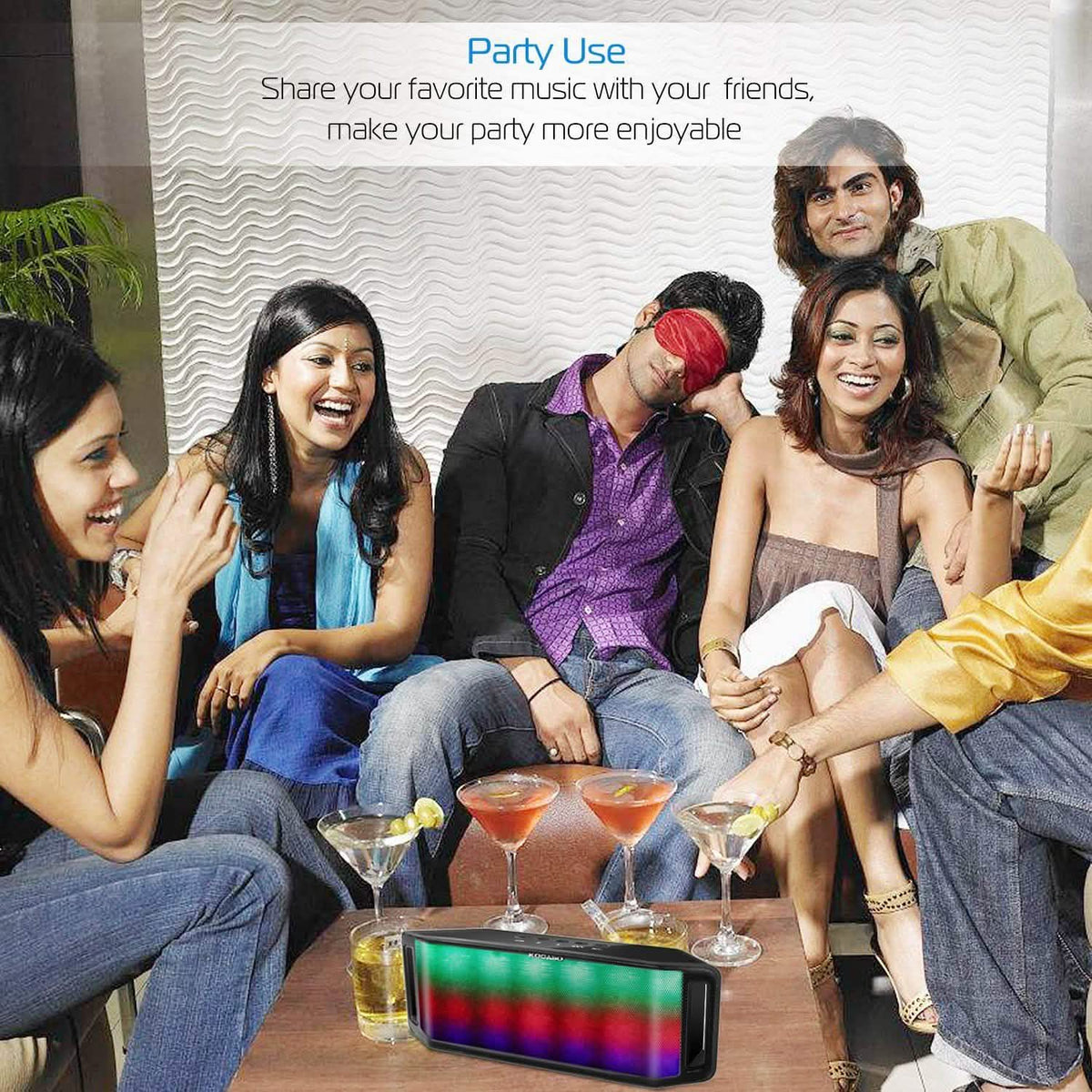 KOCASO LED Wireless Speaker Dynamic Multicolor Hands-Free Speakers - Tophatter Daily Deals