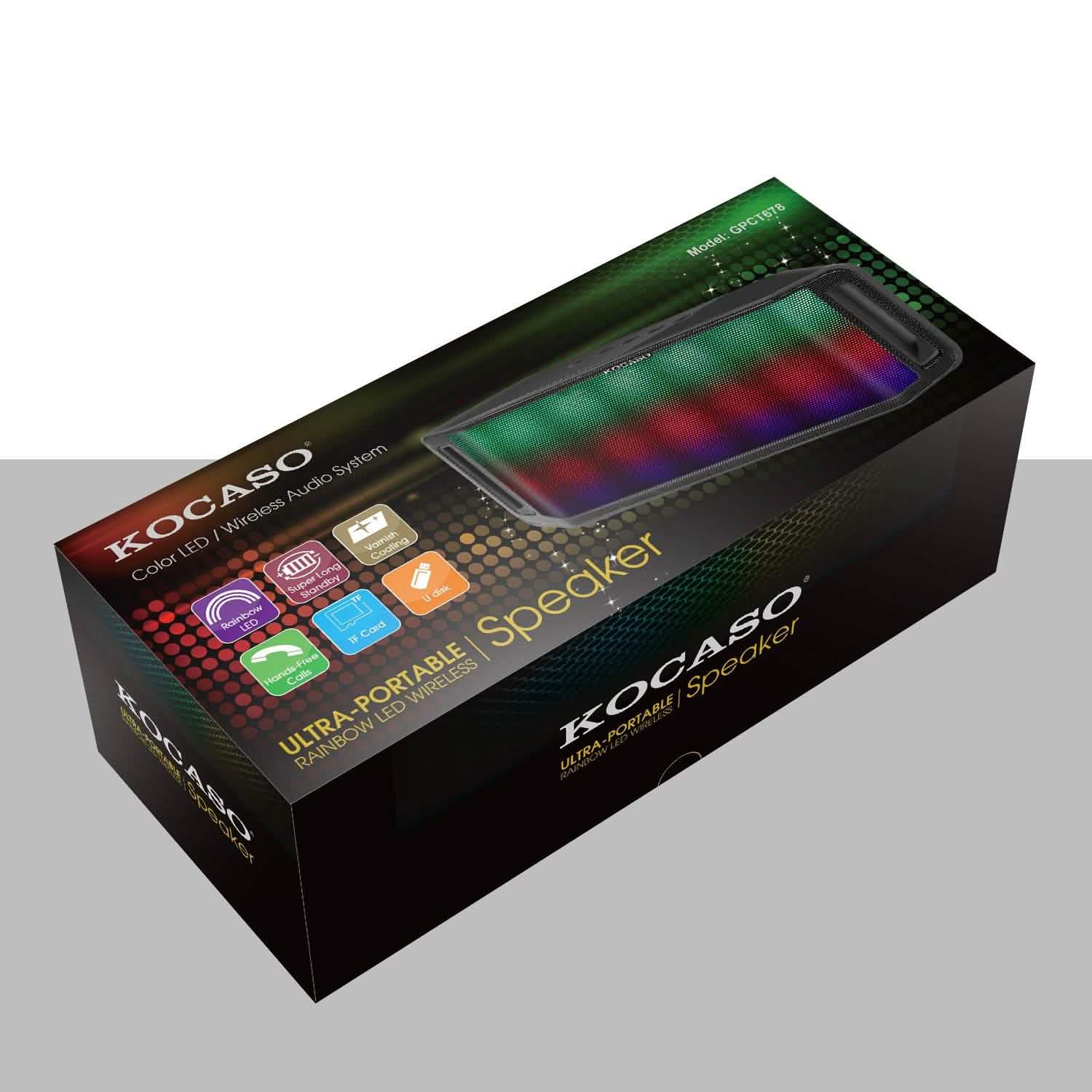 KOCASO LED Wireless Speaker Dynamic Multicolor Hands-Free Speakers - Tophatter Daily Deals