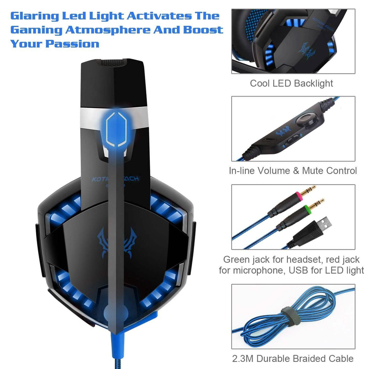 Kotion Each G2000 Gaming Headset Headphones - Tophatter Daily Deals