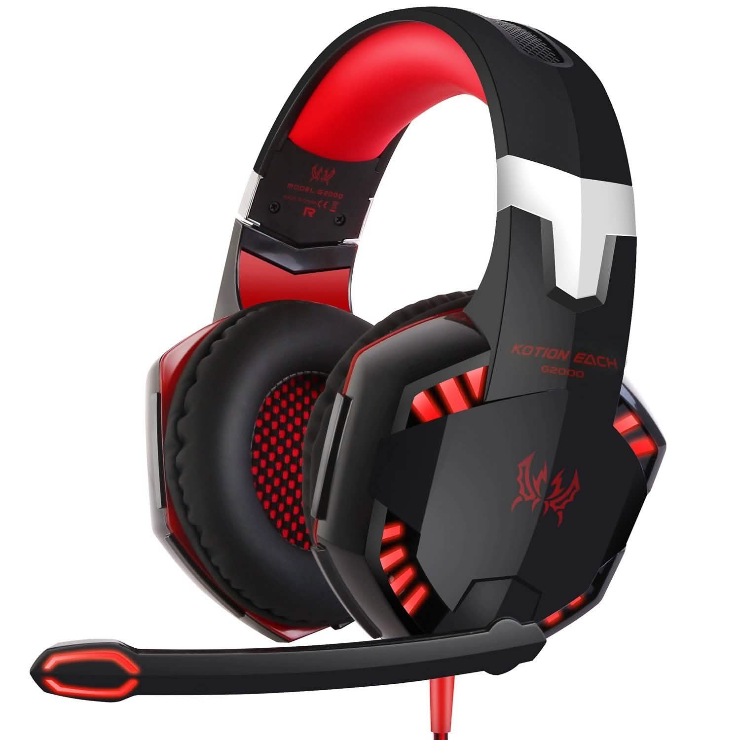 Kotion Each G2000 Gaming Headset Red Headphones - Tophatter Daily Deals