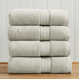 100% Cotton Premium Bath Towel Set - Chiara Collection Bath Towel (Pack of 4) Light Grey Bath - Tophatter Daily Deals