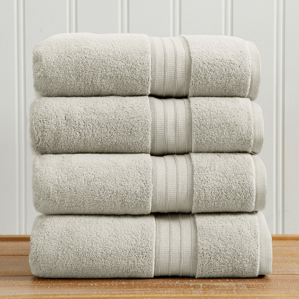 100% Cotton Premium Bath Towel Set - Chiara Collection Bath Towel (Pack of 4) Light Grey Bath - Tophatter Daily Deals