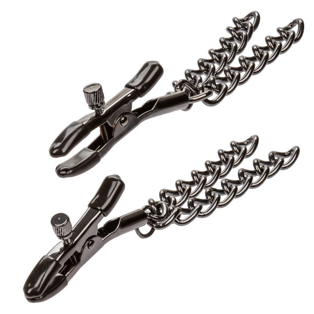 Euphoria Collection Black Chain Adjustable Nipple Clamps with Soft Pads > Sex Toys > Nipple Clamps - Tophatter Daily Deals
